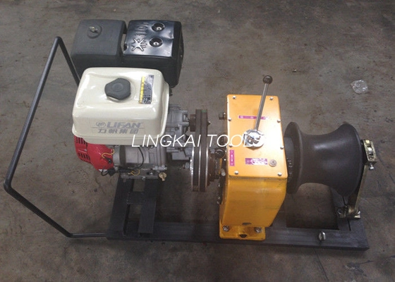 Winch Kecepatan Tinggi 5 Ton Berpenggerak Bensin / Winch Capstan Portabel Bertenaga Bensin