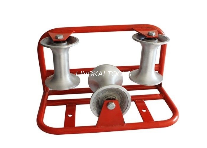 Penyemprotan Tri-Roller Aluminium Corner Cable Roller Untuk Pemasangan Kabel Bawah Tanah