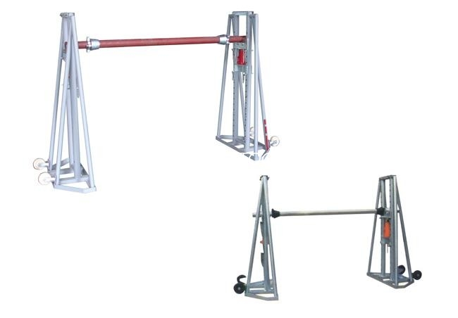 20 Ton Reel Drum Stand Alat Konstruksi Dasar, Lift Reel Hidraulik