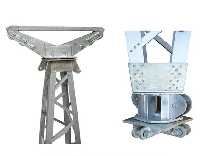 Alat Ereksi Menara Gaya Bingkai Kisi Suspend Bagian Dalam Gin Pole Derrick Crane