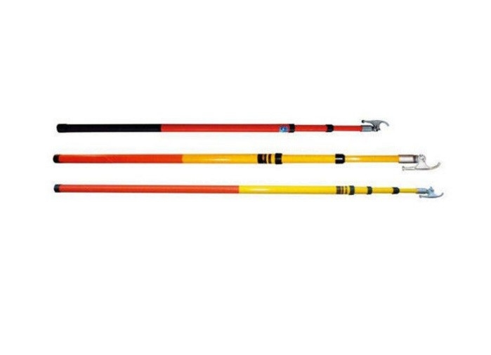 500KV Tegangan 7.5M Listrik Hot Stick Isolasi Teleskopik Fiberglass