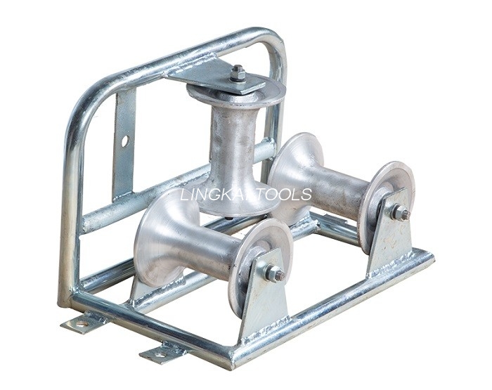 Roller Penarik Roller Kabel Tanah Tiga Sudut dengan Roda Paduan Aluminium