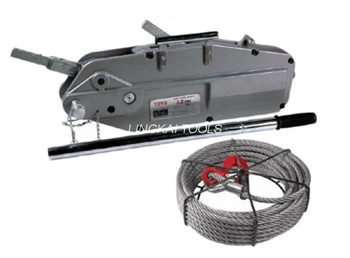 Alat Penarik Kabel Listrik 8/12.5kn HSS Hand Wire Rope Winch Iso Standard