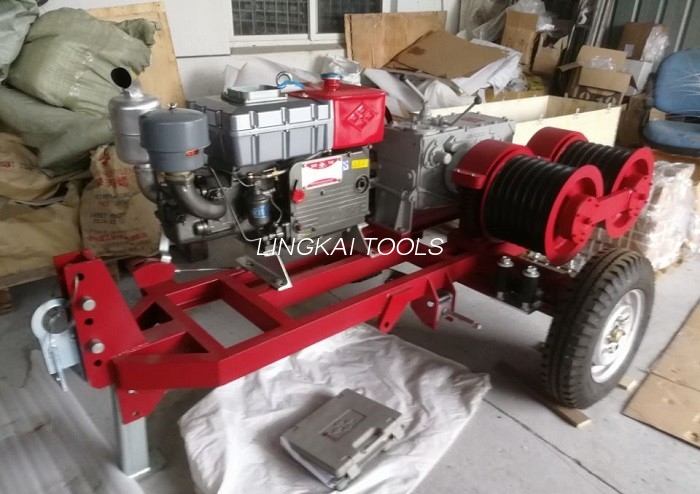 Double Capstan Drum Winch 5 Ton Dengan Trailer Cocok Mesin Bensin Honda/Yamaha