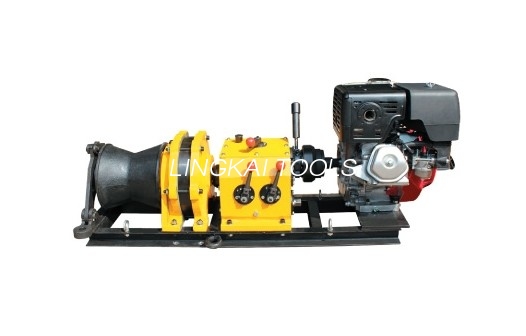 Penarik Winch Kabel Transmisi Penggerak Poros Cepat Dengan Mesin Bensin Honda GX390 13HP