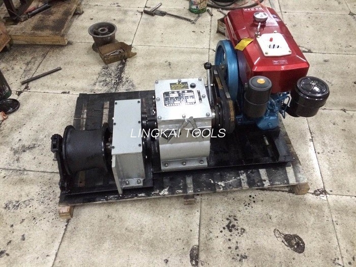 Penarik Winch Kabel Berpenggerak Sabuk Dengan Mesin HONDA Untuk Konstruksi Jalur