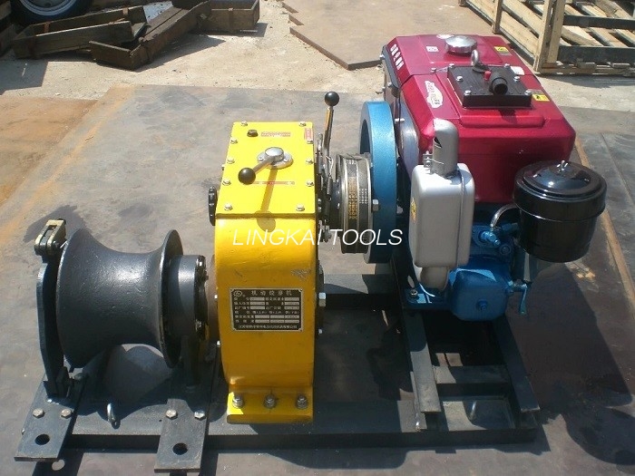 Konstruksi Tenaga Diesel Cable Winch Hoist 80KN 8 Ton ISO Disetujui