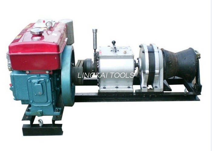 Volume Kecil 5 Ton Kabel Winch Penarik Mesin Diesel Winch Bertenaga Dengan Belt Driven